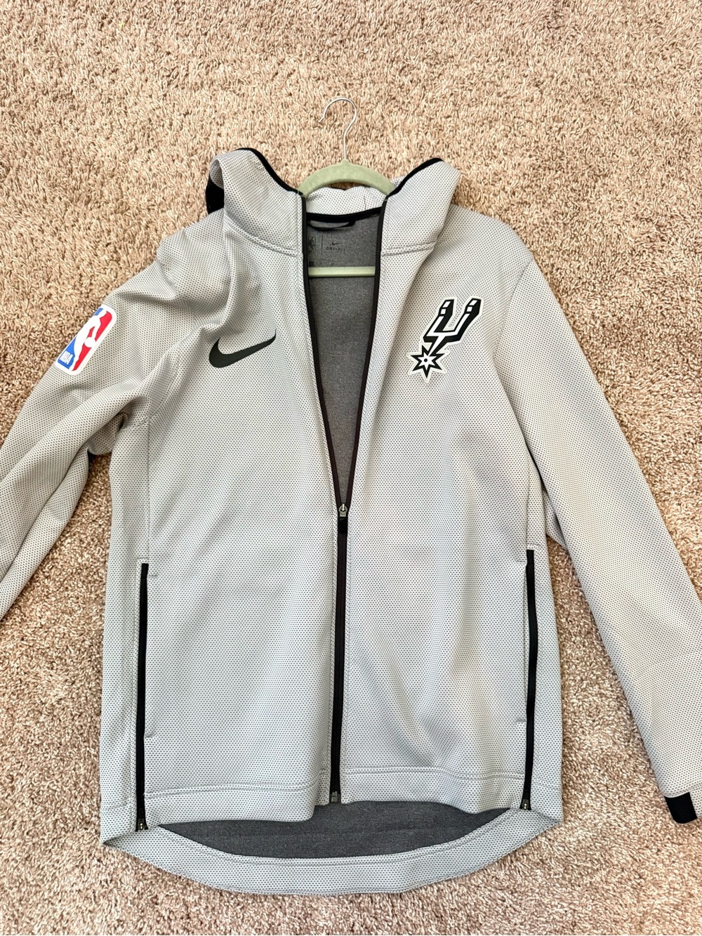 Nike Grey San Antonio Spurs Full-Zip Performance Hoodie